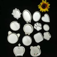 Miroirs pour coques de téléphone DIY, ornements faits main, mini-miroirs en forme de cœur en colle crème, accessoires pour la décoration de coques de téléphone