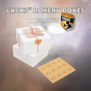 Cajas Biodegradables para Alimentos y Panadería, 6x6x3 Pulgadas, Blancas con Ventana, Pequeñas, para Dulces, Postres, Fresas Cubiertas de Chocolate, Venta al Por Mayor - Product Image 2