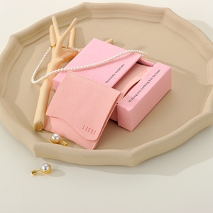 Custom Logo Pink Velvet Pouch and Sliding Drawer Jewelry Packaging <b>Box</b> <b>Gift</b> Set for <b>Earring</b> Bracelet Necklace Ring - Product Image 6