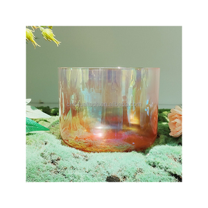 Cuenco para cantar de cristal de cuarzo transparente colorido con luz cósmica Q're 432Hz/440Hz 5,25-8,75 "Meditación Zen espiritual - Product Image 5