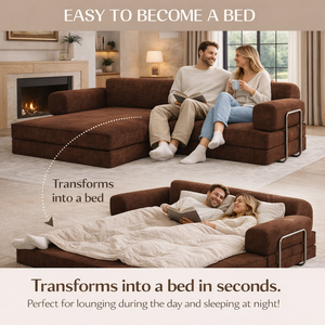 Divano Letto Angolare Modulare per <span class=keywords><strong>Soggiorno</strong></span>, Imbottito in Spugna, Design Multifunzionale per Dormire - Product Image 2