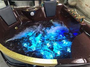 Хит продаж, белая двухместная Роскошная отдельно стоящая воздушно-пузырчатая Массажная гидромассажная акриловая ванна с подушками для ванной - Product Image 3