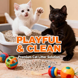 Bac à litière pour chat en tofu avec charbon actif, bois, amidon de maïs, agglomérant, écologique, jetable dans les toilettes, sans blocage - Product Image 1