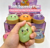 Jouet Squishy Mystère Arc-en-ciel en forme de Boulette Scintillante avec Boîte Surprise, Doux à Presser, Sensoriel, Anti-stress, Cadeaux