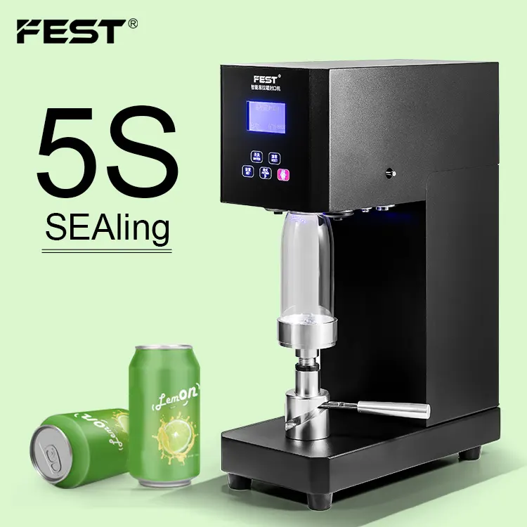 FEST-máquina selladora de latas de cerveza, sellador semiautomático pequeño de latas de aluminio para bebidas y alimentos