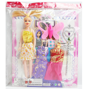 Vente en gros de poupées en PVC élégantes de 28 cm avec de longues tresses, tenues douces et interchangeables, cadeau pour filles - Product Image 3