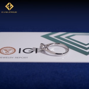 Trendy Eternity <span class=keywords><strong>Single</strong></span> Diamond Ring Damen Schmuck Versprechen 18 Karat Weißgold Verlobung Hochzeits labor Diamantring mit IGI-Zertifikat - Product Image 5
