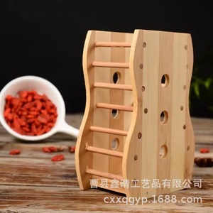Boîte de rangement multifonctionnelle en bambou et bois, support à baguettes en bois massif pour la cuisine, tube de rangement créatif pour cuillères en bois - Product Image 3