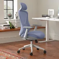 Эргономичное синее офисное кресло из сетчатой ткани/современные компьютерные офисные вращающиеся стулья
