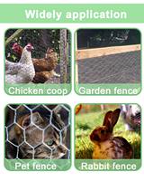 Grillage de jardin en fil de fer à faible teneur en carbone, maille de 1 pouce, 48'' x 150'', clôture pour barrière animale (animaux domestiques/lapins/poulets)