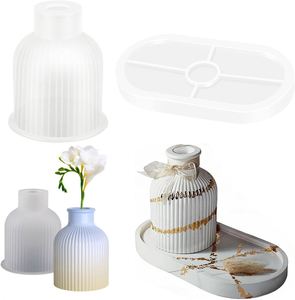 Juego de moldes de silicona para tarros de almacenamiento, moldes de resina para jarrones y candelabros, moldes para cajas de almacenamiento de joyas DIY, moldes para decoración del hogar - Product Image 1