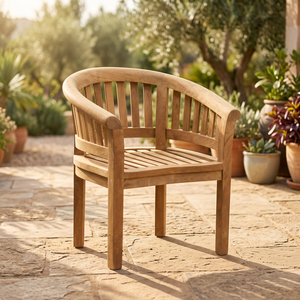 Teak Outdoor Dining <b>Armchair</b> Modern Solid Wood Frame Durable Furniture <b>for</b> Patio Kitchen & Park Use - Product Image 3