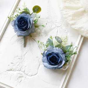 Boutonnière di Rose Artificiali in Stile Coreano Bianco per Sposa, Damigella, Sposo, Affari, San Valentino, Origine Henan, Cina - Product Image 4