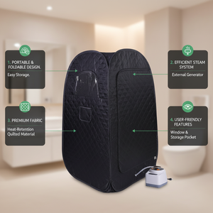 خيمة ساونا بخار محمولة بسعر المصنع، صغيرة للاستخدام الداخلي في غرفة النوم لشخص واحد، تصميم تقليدي لكامل الجسم للسبا المنزلي - Product Image 3