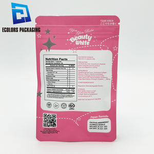 Embalaje de calidad alimentaria Impresión digital sello de tres lados colágeno adelgazante lámina metálica cosmética impresa personalizada bolsa con cremallera - Product Image 4