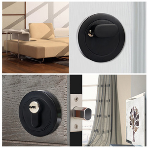 Entry Door Security Zinc Alloy Round Shape Matte Black Deadbolt Lock - Product Image 4