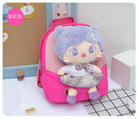 Sac d'école personnalisé pour enfants, sac à dos en peluche mignon, poupée en peluche, sac à dos miniature de dessin animé pour filles avec poupée en peluche