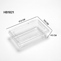 Boîte d'emballage alimentaire durable en plastique transparent recyclé pour biscuits, snacks et pâtisseries, avec couvercle, fournie directement par l'usine
