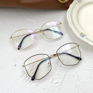 Monturas de gafas metálicas irregulares V2-66022 para mujer, montura completa, anti UV y anti luz azul, lentes AC de moda, Taizhou - Product Image 1
