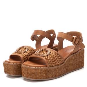 Sandales compensées à bout ouvert pour femme Carmela en cuir véritable, plateforme rehaussante, chaussures d'été - Product Image 4