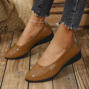 Collection Printemps Chaussures Compensées Décontractées à Bout Pointu de Grande Taille pour Femme Style Européen-Américain - Product Image 1