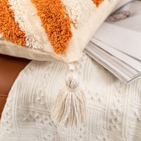 Taie d'oreiller en coton couvre Trow Boho broderie taie d'oreiller tissé à la main tufté brodé Boho housses de coussin pour canapé