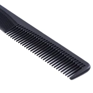 Peigne de salon noir en plastique à dents fines et larges peigne de barbier à cheveux coupe/style/peigne de coiffure - Product Image 4