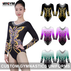 Gran oferta, nuevo estilo, mono de gimnasia Unisex estampado, Spandex/Material de algodón, transpirable, de secado rápido para baile de competición - Product Image 2