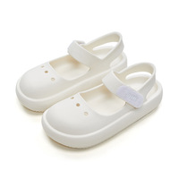 XMISTUO Sandales plates tendance Mary Jane pour femme, mignonnes, antidérapantes, pour l'extérieur, la plage, à bout rond, style demi-mules à plateforme