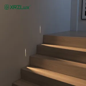 XRZLux 3w室内发光二极管壁灯脚灯铝嵌入式墙角灯走廊台阶楼梯灯带传感器