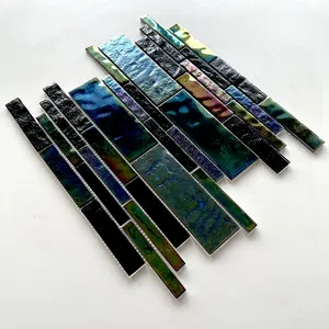 Bathroom Iridescent Colored Backsplash Glass Mosaic Suppliers