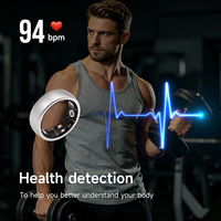 Bague Intelligente en Acier Inoxydable Brossé Procédé de Traçage au Fil, Surveillance de la Fréquence Cardiaque et de l'Oxygène Sanguin, Étanchéité 5ATM+IP68 pour 5.3