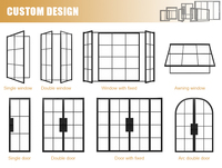 Fenêtres en aluminium à double vitrage à isolation thermique de style français avec grille, en forme d'arche, pour villa, à économie d'énergie