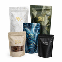 Sachet Mylar Noir Mat Premium 3,5g 1/8 oz à Fond Plat |   Pochette en aluminium haute barrière anti-odeur pour fleurs et herbes