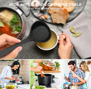 Cuillères à soupe en silicone sans BPA, antiadhésives, sans couture, en caoutchouc, profondes, non toxiques, pour la cuisine - Product Image 5
