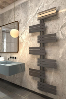 Porte-serviettes chauffant électrique mural vertical en or brossé chauffe-serviettes pour salle de bain dans le salon spa