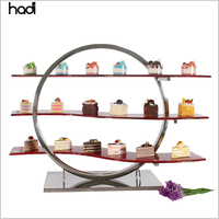 Présentoir de table à dessert en acier inoxydable à 3 niveaux pour le thé et la fête de l'après-midi pour les ustensiles de restaurant Présentation de gâteaux et d'aliments