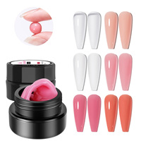 Gel de construction solide pour extension d'ongles, anti-adhésif pour les mains, gel UV 4-en-1 pour sculpture 3D/renforcement/modelage, longue durée, à retirer par trempage