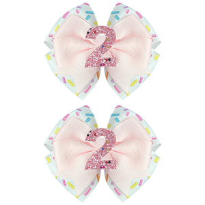 Lazos para el pelo con purpurina para 1-6 años de edad, lazos para el pelo de feliz cumpleaños, accesorios elegantes para el cabello para bebés y niños - Product Image 2