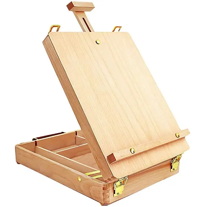 टेबलटॉप कला डेस्कटॉप समायोज्य लकड़ी के स्केच बॉक्स प्रदर्शन चित्रफलक चित्रकला के लिए