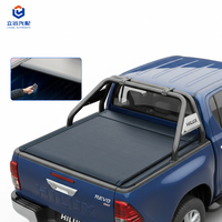 Couverture de benne de camion électrique rétractable compatible avec Toyota Hilux Revo 2015+ avec arceau de sécurité OEM, benne de 5 pieds, en aluminium, enroulable