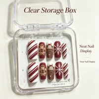 Vente en gros de faux ongles carrés français Micoz de haute qualité en ABS, préconçus, avec colle, pour les fêtes et la série Noël