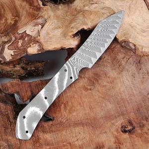 Cuchillo de frutas de acero de Damasco de espiga completa para Dropshipping en Shopify, hoja afilada en bruto para proyectos de forja artesanal DIY de alta dureza para cocina - Product Image 4