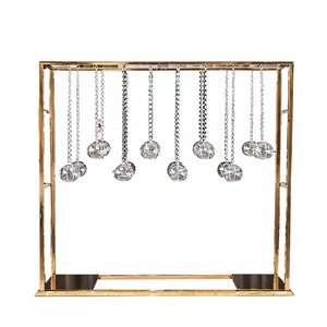 Support de fleurs rectangulaire de luxe en métal doré, grand support de présentation pour centre de table de mariage et décoration de fête - Product Image 4