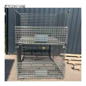 Tùy biến kim loại nhiệm vụ nặng nề có thể gập lại ráp thép lưu trữ dây lưới <span class=keywords><strong>container</strong></span> - Product Image 4