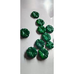 Piedra Preciosa Tallada en Forma de Flor de Cuarzo Verde Ónix Natural de 18x18 mm, Piedra Suelta de la Marca Mugalart de Rajasthan - Product Image 3