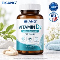Complément Alimentaire pour Femmes Fabriqué aux États-Unis 60 Capsules Végétaliennes Vitamine D2 2000 UI K2 MK7