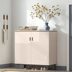 Mobile Porta Scarpe In Legno 3 Ripiani Con Ante - Organizer Per Ingresso, Regolabile, Design Moderno - 8