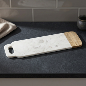 Planche à découper en bois et marbre, accessoires de cuisine blanche blanche pour la maison - Product Image 3