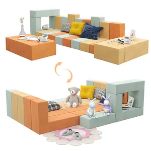 Canapé de jeu moderne pour enfants <span class=keywords><strong>super</strong></span> confortable remplissage en mousse canapé-lit modulaire sectionnel sans bras canapé pour canapés de salon - Product Image 1
